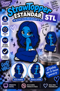 💙 Straw Topper Chica Blue – Archivo STL Digital