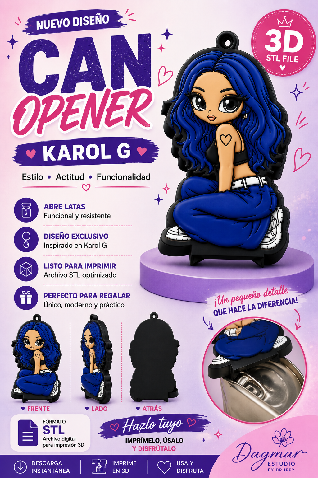 💙 CAN OPENER KAROL G – ARCHIVO STL 💙