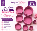 🌹 Colección de Vasitos para Rosas Eternas de Listón | STL Digital
