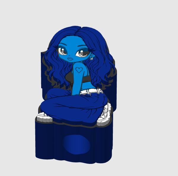 💙 Straw Topper Chica Blue – Archivo STL Digital