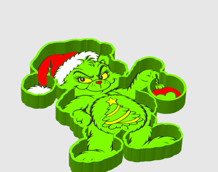 Charola-tray- Navideña Monito Verde – Archivo Digital STL 🎄💚